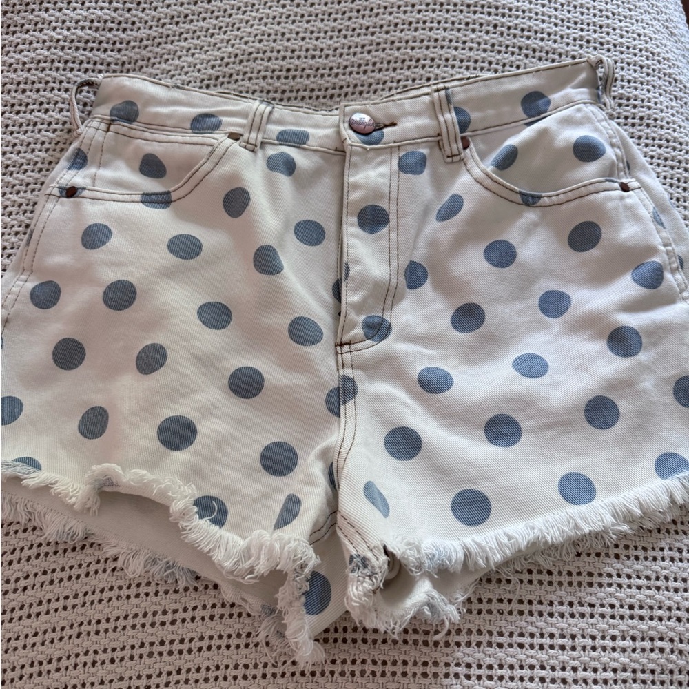 Wrangler billabong White Polka Dot Jean Shorts